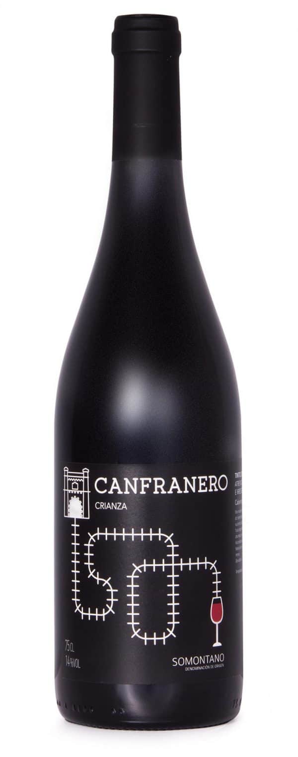 Botella de Canfranero Tinto Crianza de Bodegas Valdovinos